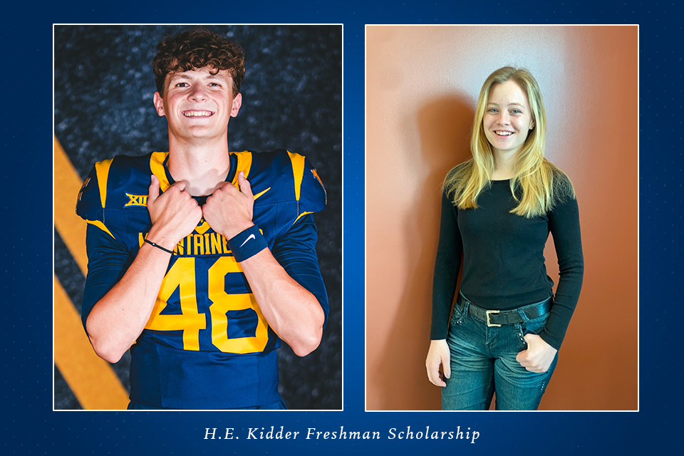 Scholarship recipients Nathaniel Flower (left) and Gracie Spiker (right)